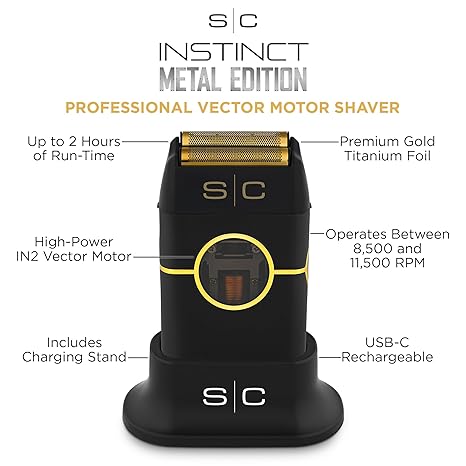 Instinct Metal Professional Double Foil Shaver with IN2 Vector Motor